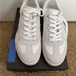Greats Gat Low Blanco White and Light Gray Sneakers